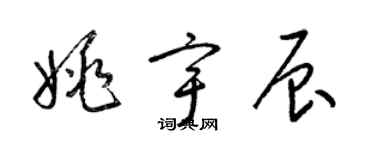 梁錦英姚宇辰草書個性簽名怎么寫