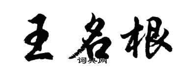 胡問遂王名根行書個性簽名怎么寫