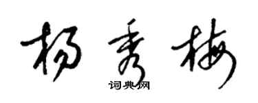 梁錦英楊秀梅草書個性簽名怎么寫