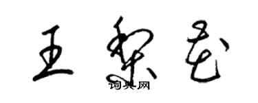 梁錦英王梨花草書個性簽名怎么寫
