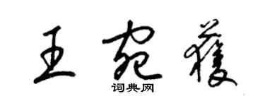 梁錦英王宛獲草書個性簽名怎么寫