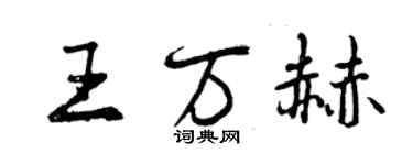 曾慶福王萬赫行書個性簽名怎么寫