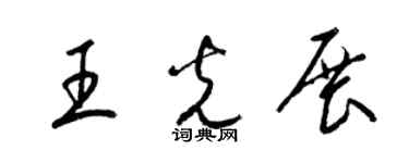 梁錦英王光展草書個性簽名怎么寫