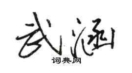 駱恆光武涵行書個性簽名怎么寫