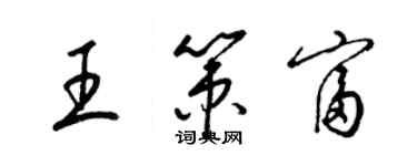 梁錦英王策富草書個性簽名怎么寫