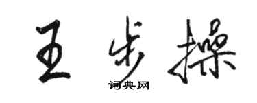 駱恆光王步操行書個性簽名怎么寫