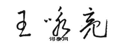 駱恆光王詠亮草書個性簽名怎么寫