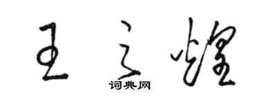 駱恆光王之煌草書個性簽名怎么寫