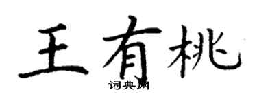 丁謙王有桃楷書個性簽名怎么寫