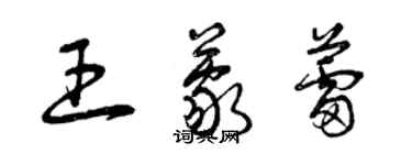 曾慶福王蒙蕾草書個性簽名怎么寫