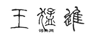 陳聲遠王猛進篆書個性簽名怎么寫