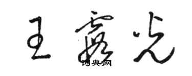 駱恆光王霞光草書個性簽名怎么寫