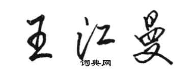 駱恆光王江曼行書個性簽名怎么寫