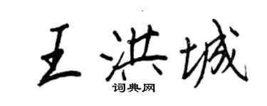 王正良王洪城行書個性簽名怎么寫