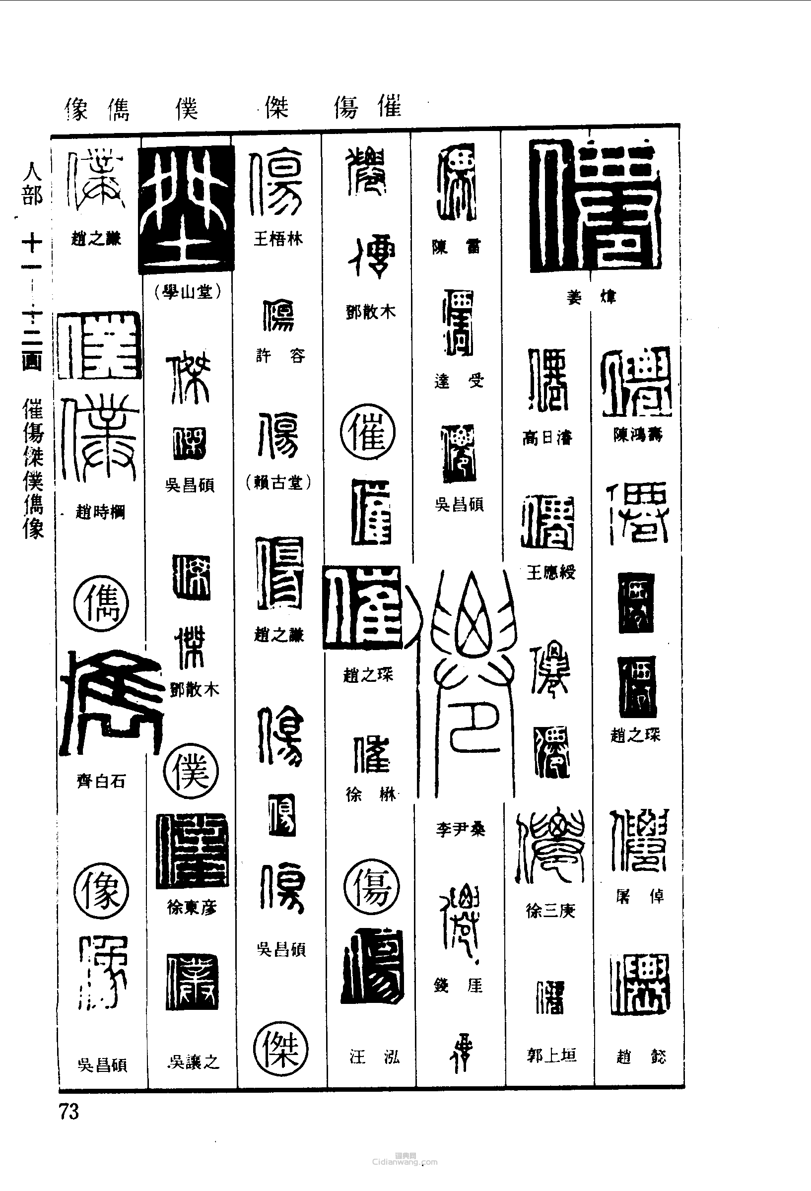 “仙催傷傑仆像”篆刻印章