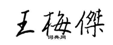 王正良王梅傑行書個性簽名怎么寫