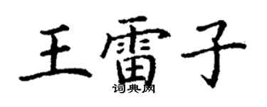 丁謙王雷子楷書個性簽名怎么寫