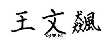 何伯昌王文飆楷書個性簽名怎么寫
