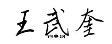 王正良王武奎行書個性簽名怎么寫