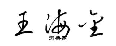 梁錦英王海金草書個性簽名怎么寫