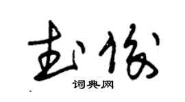 朱錫榮武俊草書個性簽名怎么寫