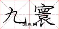 龐中華九寰楷書怎么寫