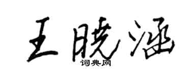王正良王曉涵行書個性簽名怎么寫