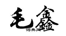 胡問遂毛鑫行書個性簽名怎么寫