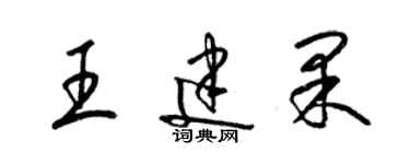 梁錦英王建果草書個性簽名怎么寫