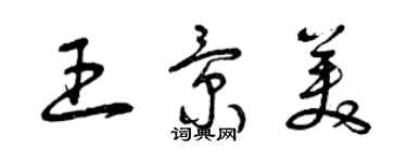 曾慶福王景美草書個性簽名怎么寫