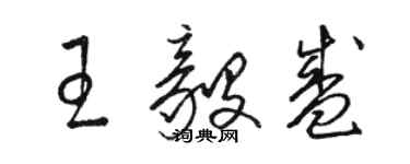 駱恆光王毅盛草書個性簽名怎么寫