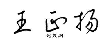 梁錦英王正揚草書個性簽名怎么寫