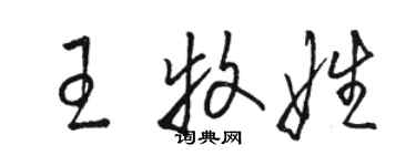 駱恆光王牧娃草書個性簽名怎么寫