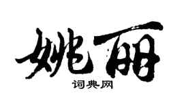 胡問遂姚麗行書個性簽名怎么寫