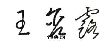 駱恆光王含露草書個性簽名怎么寫