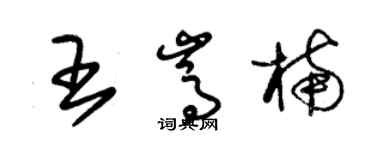 朱錫榮王嵩楠草書個性簽名怎么寫