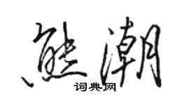 駱恆光熊潮行書個性簽名怎么寫