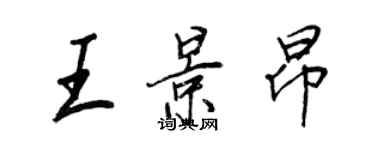 王正良王景昂行書個性簽名怎么寫