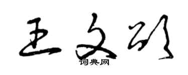 曾慶福王文頌草書個性簽名怎么寫