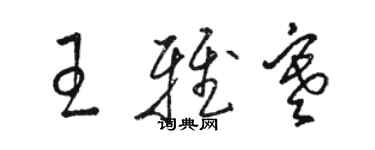 駱恆光王雅寒草書個性簽名怎么寫