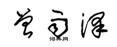 朱錫榮曾雨澤草書個性簽名怎么寫