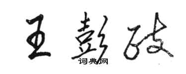 駱恆光王彭政行書個性簽名怎么寫
