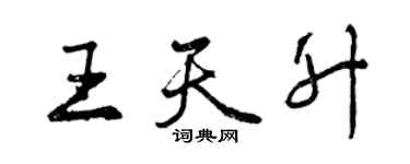 曾慶福王天升行書個性簽名怎么寫