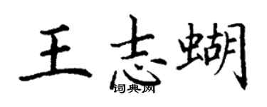 丁謙王志蝴楷書個性簽名怎么寫