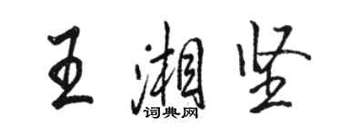 駱恆光王湘堅行書個性簽名怎么寫