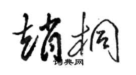 駱恆光趙桐草書個性簽名怎么寫