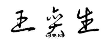 曾慶福王奕生草書個性簽名怎么寫