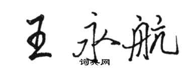 駱恆光王永航行書個性簽名怎么寫