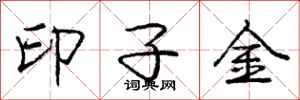 龐中華印子金行書怎么寫