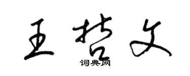 梁錦英王哲文草書個性簽名怎么寫